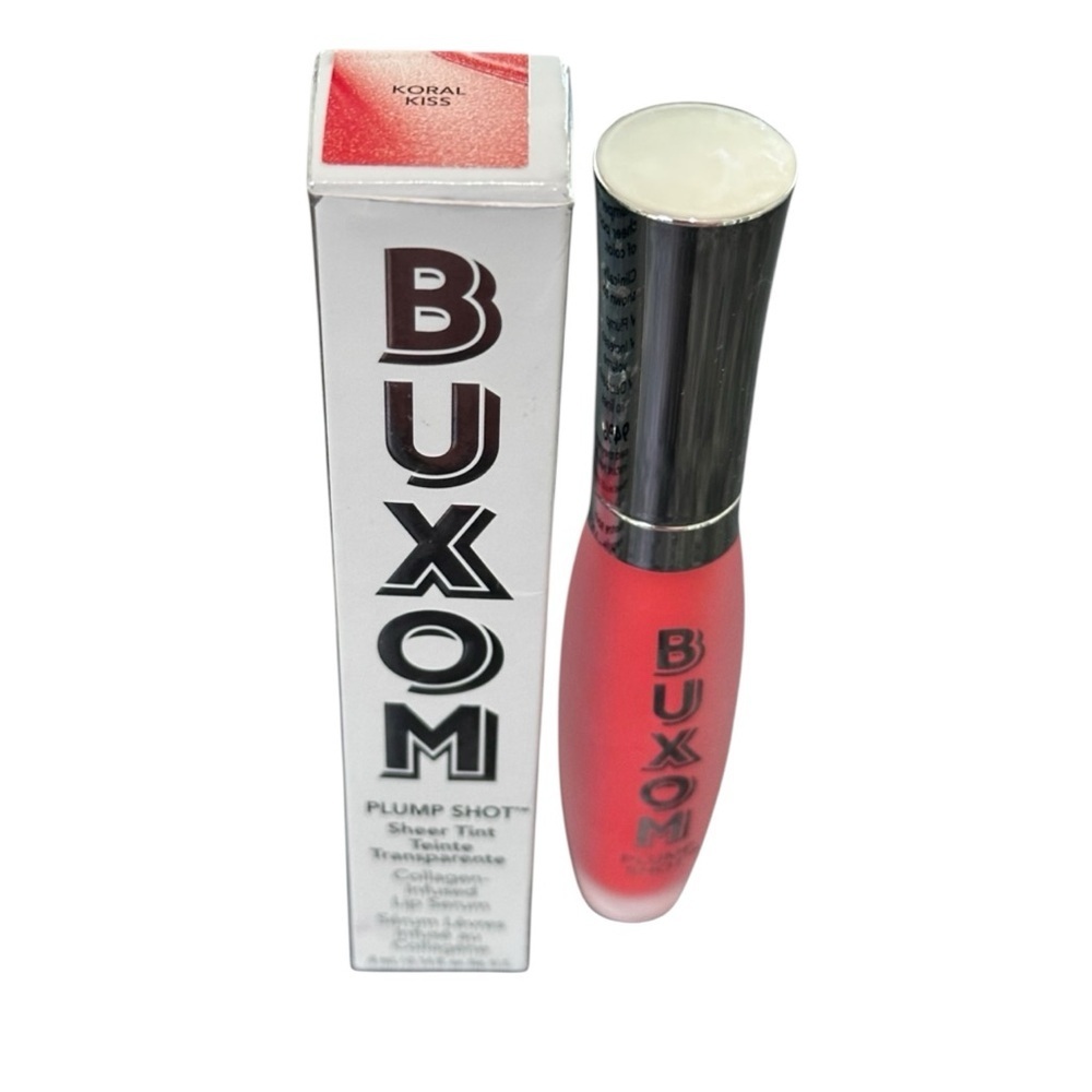Buxom NIB Plump Shot Sheer Tint Collagen Infused Lip Serum Koral Kiss
